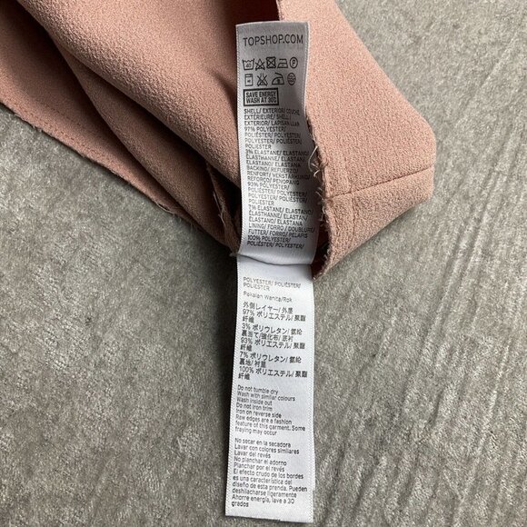 TOPSHOP Pink Cargo Style Mini A Line Skirt Size 4 Raw Hem MOTO Preppy Casual - Picture 10 of 12